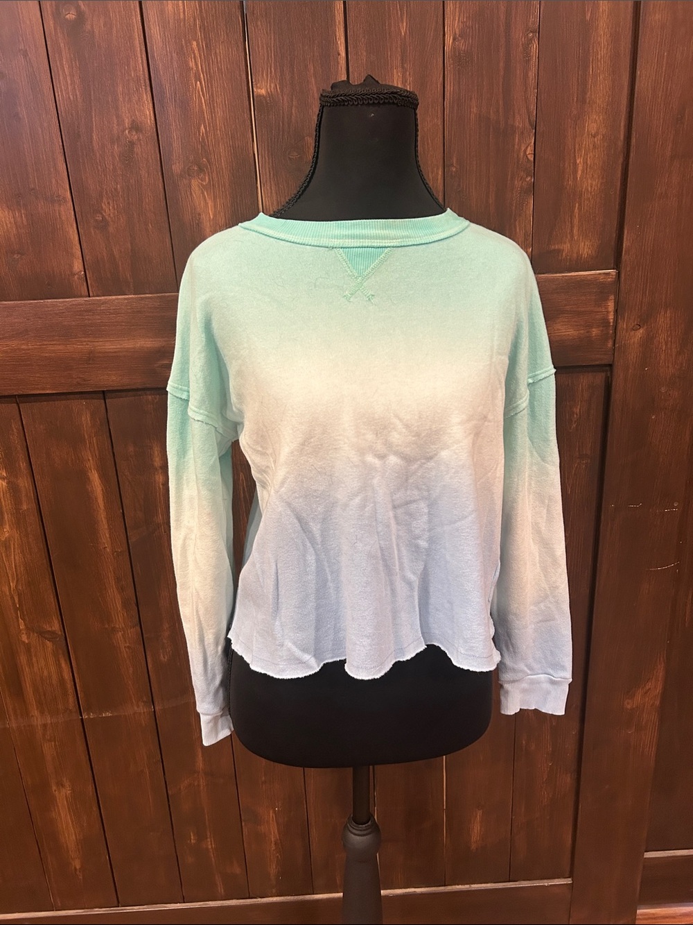 art class Mint to Light Blue Ombre Crewneck Sweatshirt